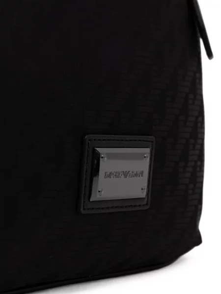 Τσάντα χιαστί Emporio Armani με αυτόγραφο μαύρο