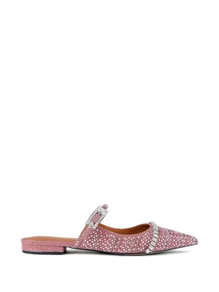 Papuci tip mules Kurt Geiger London fără toc cu cataramă roz