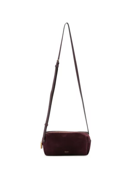 Geanta crossbody Khaite din piele de căprioară violet