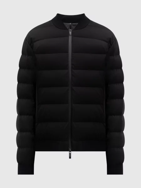 Пухова куртка з нашивкою логотипа Moncler чорна