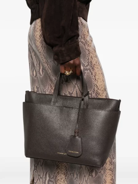 Shopper kabelka Fabiana Filippi hnedá