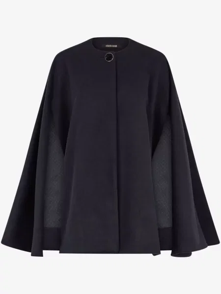 Palton Roberto Cavalli din cașmir negru
