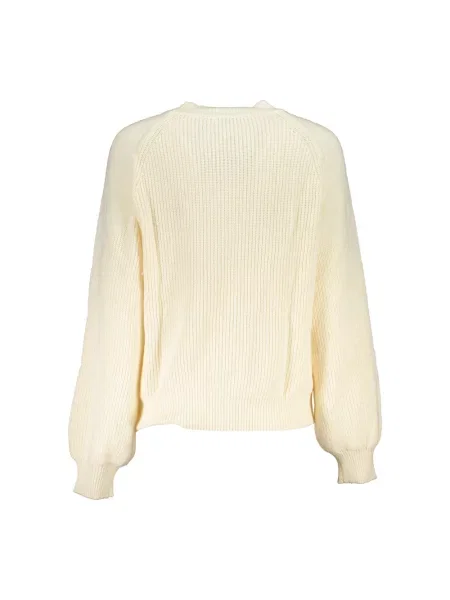 Dzianinowy sweter Desigual z długim rękawem elegancki beżowy