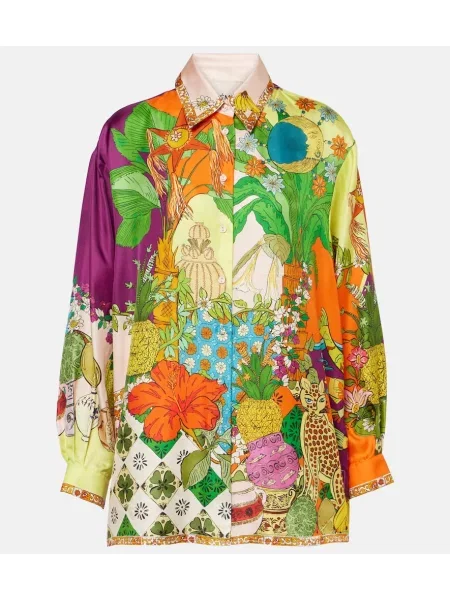 Jedwabny top Alemais z nadrukiem w tygrysie prążki