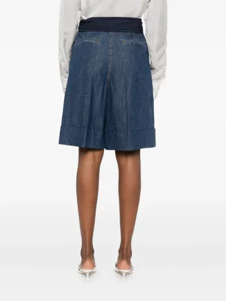 Pantaloni scurți din denim Valentino Garavani cu funde albastru