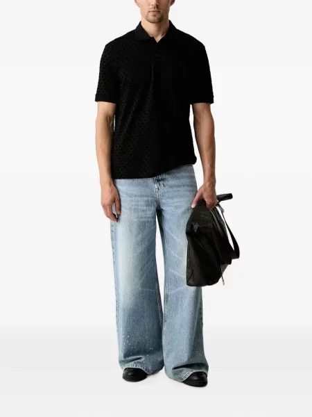 Tricou polo Armani Exchange negru