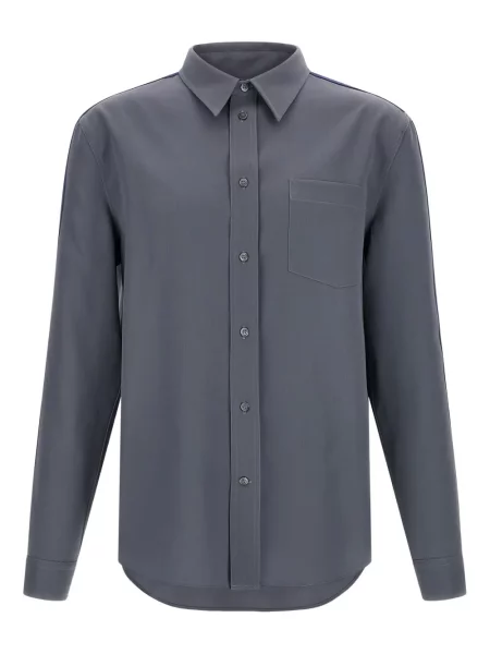 Vlněná pruhovaná košile Marni šedá