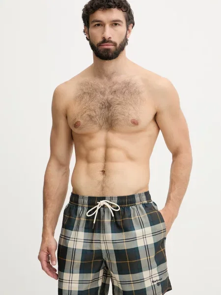 Barbour szorty kąpielowe Staple Tartan Swim Short zielone