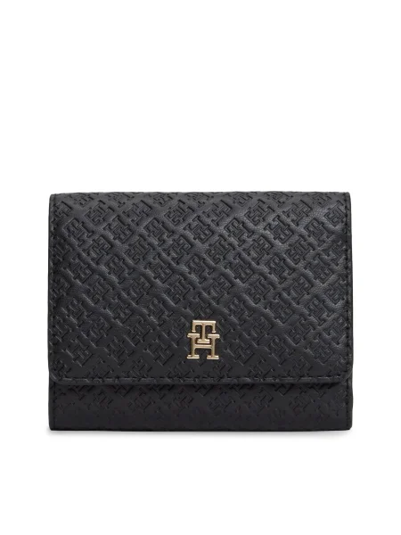 Tommy Hilfiger Portofel Th Icon Trifold Mono negru