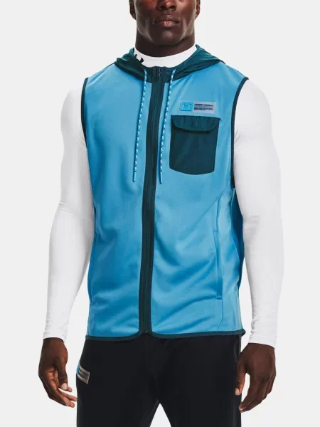 Vestă Under Armour cu glugă albastru