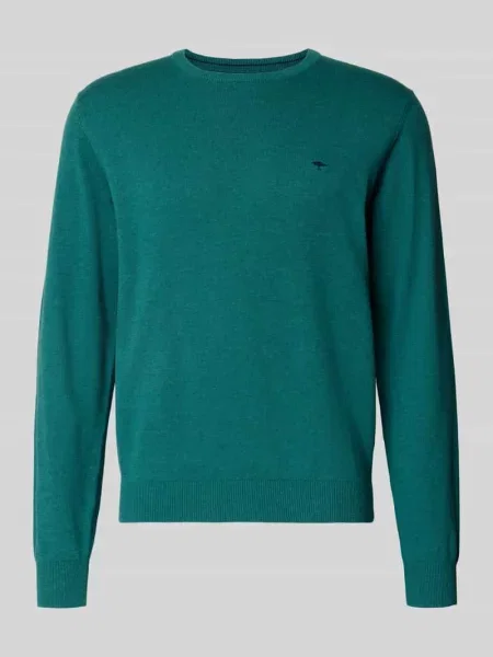 Sweter z dzianiny z czystej bawełny z wyhaftowanym logo Fynch-hatton