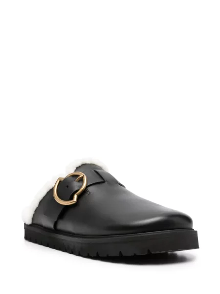 Papuci tip mules Moncler din piele negru