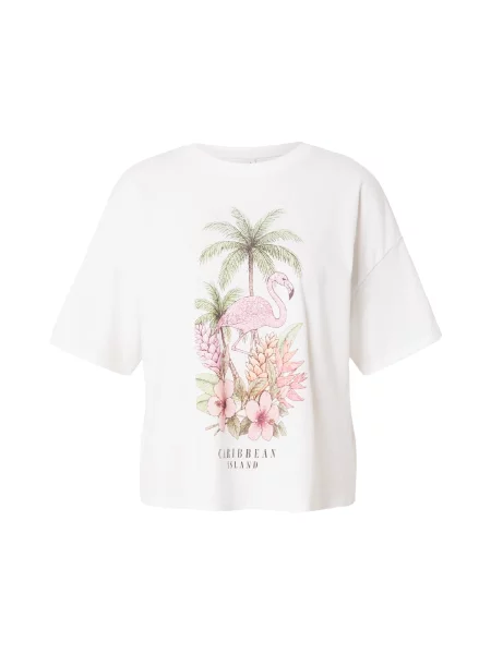 ONLY Tricou ONLLUCY verde deschis / mov pastel / portocaliu pastel alb