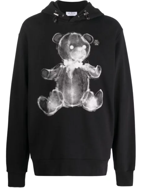 Hanorac cu glugă Philipp Plein cu imagine teddy negru