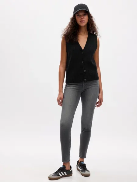 Skinny fit džínsy Gap skinny fit sivá
