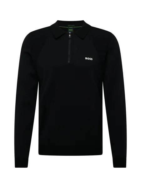 BOSS Pulover Momentum Lite negru alb