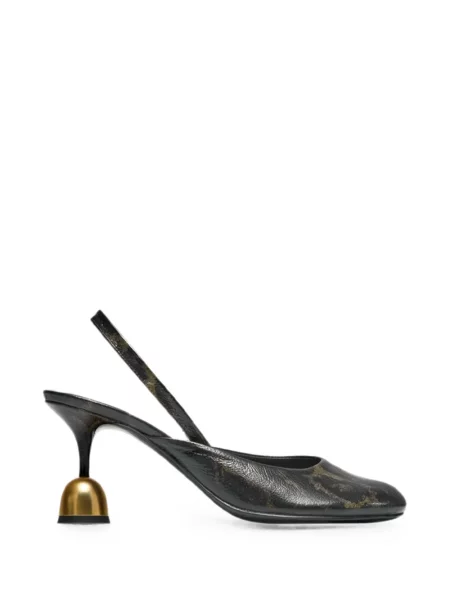 Pantofi cu toc Vanda Novak cu imagine cu model leopard slingback negru