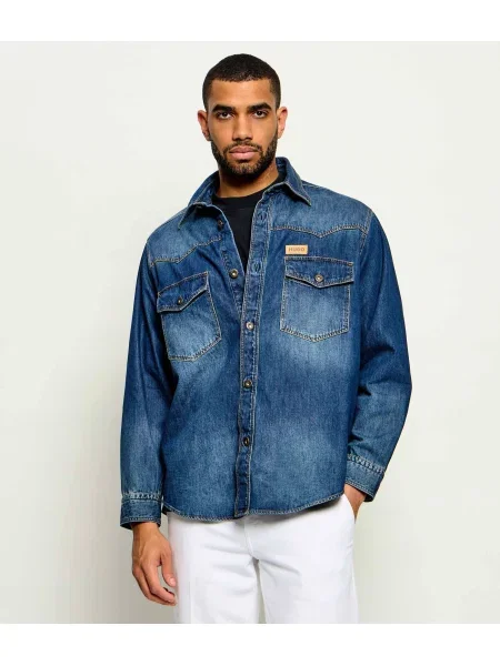 Hugo Blue De blugi cămașă Ebant | Oversize fit albastru
