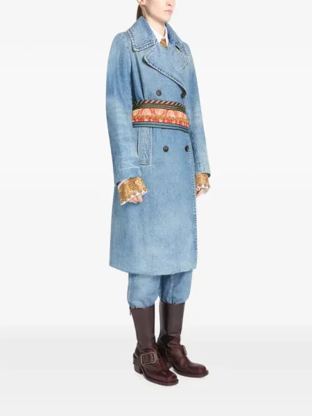 Siuvinėtas diržas Dries Van Noten mėlyna