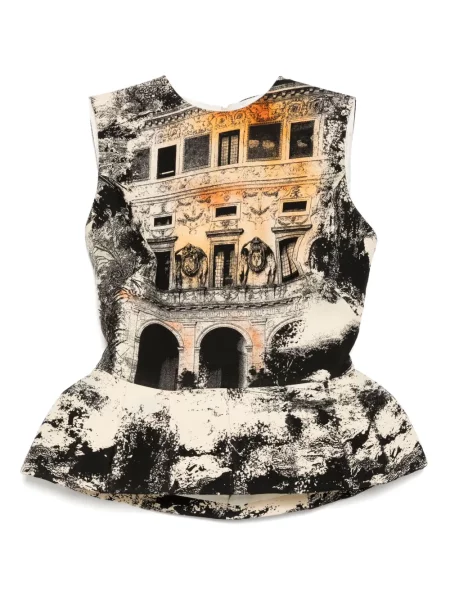 Top Isabel Sanchis z nadrukiem z baskinką żółty