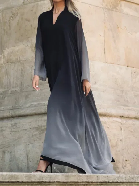 Gradient μάξι φόρεμα Tessitura Body Couture με σχέδιο γκρι