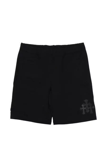 Pantaloni scurți Chrome Hearts cu motiv cu inimi negru