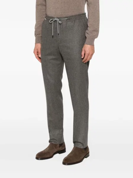 Pantaloni Corneliani de lână cu cordon maro