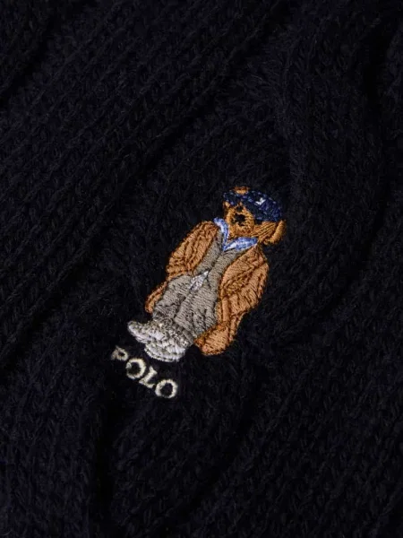 Szal wełniany z frędzlami Polo Ralph Lauren szara
