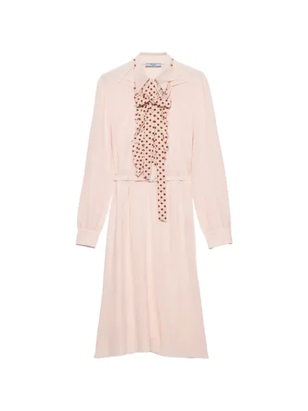 Rochie Prada cu broderie roz