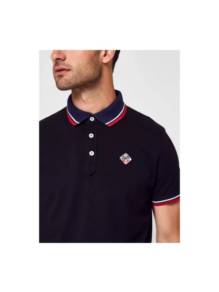 Koszulka polo Schott Nyc z logo czarna