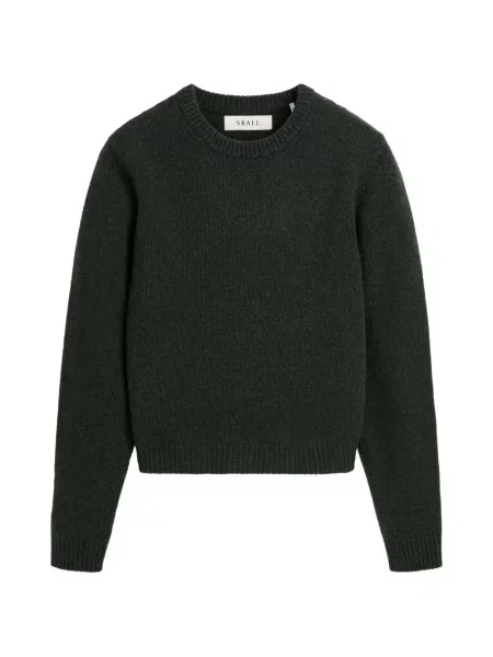 Pulover Skall Studio cu decolteu rotund verde