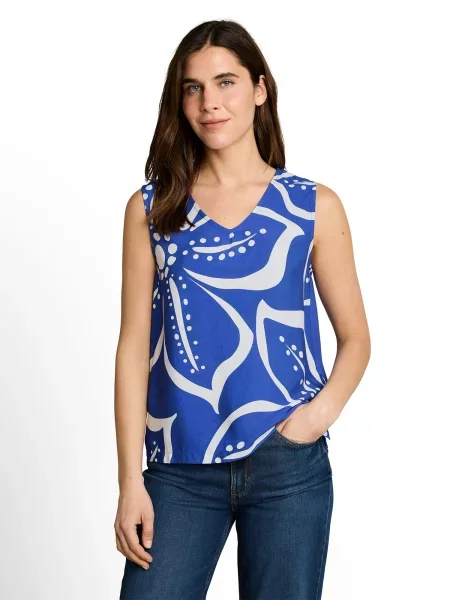 TOM TAILOR Top albastru regal alb