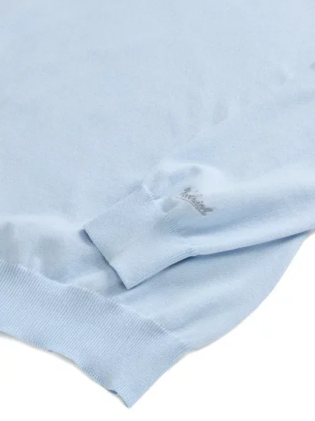 Pulover Woolrich cu broderie cu decolteu rotund albastru