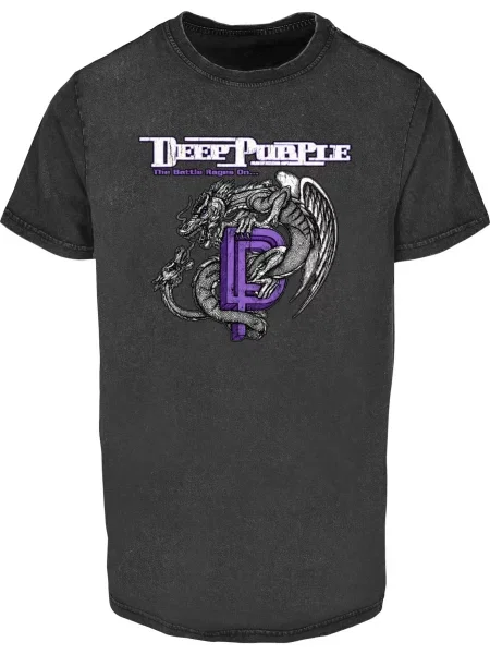 Merchcode Póló Deep Purple Dragon lila / fekete fehér