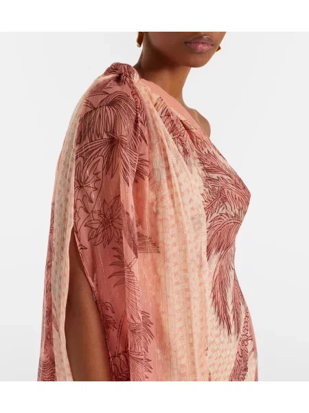 Rochie Johanna Ortiz de mătase cu imagine roz