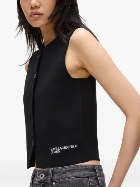 Vestă denim Karl Lagerfeld Jeans tricotate negru