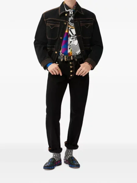 Blugi drepți Versace negru
