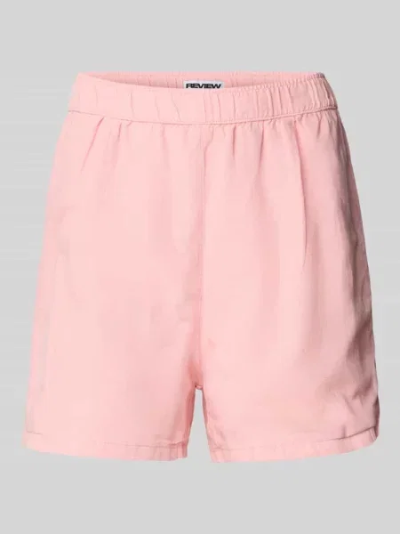 Szorty o kroju relaxed fit z plisami Review różowe