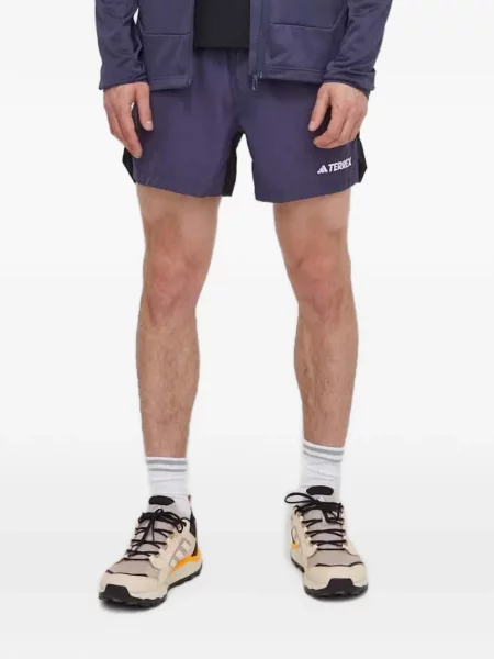 Pantaloni scurți Adidas alergare cu decolteu rotund plasă negru