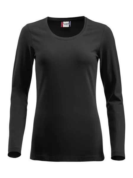Clique Carolina L/S bluzka z długim rękawem w jerseyu stretch – black czarna