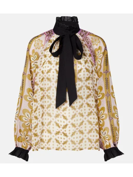 Bluză La Doublej de mătase cu imagine