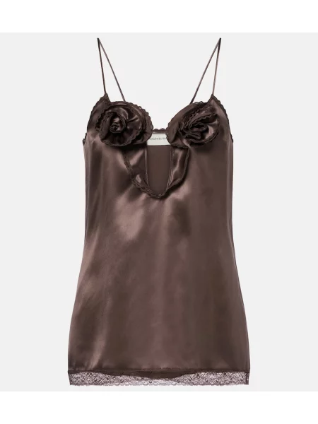 Maiou Magda Butrym din satin cu model floral maro