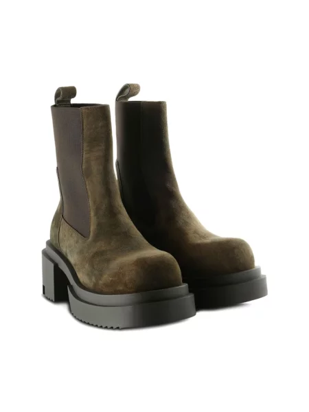 Buty do kostki Rick Owens skórzane zielone