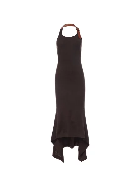 Cu centură rochie maxi Monse maro