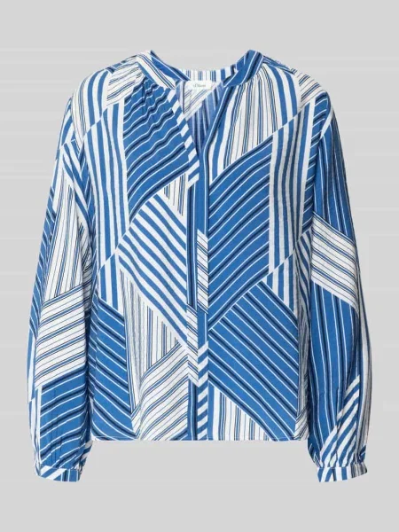 Bluzka z długim rękawem o kroju relaxed fit z Mieszanka S.oliver Red Label błękitna