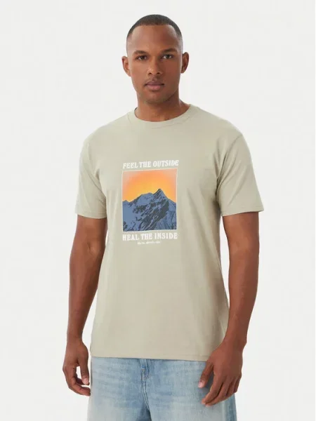 Quiksilver Tricou Feel The Outside bej