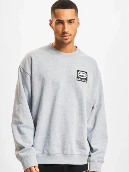 Pulover Ecko Unltd. z vezenjem siva