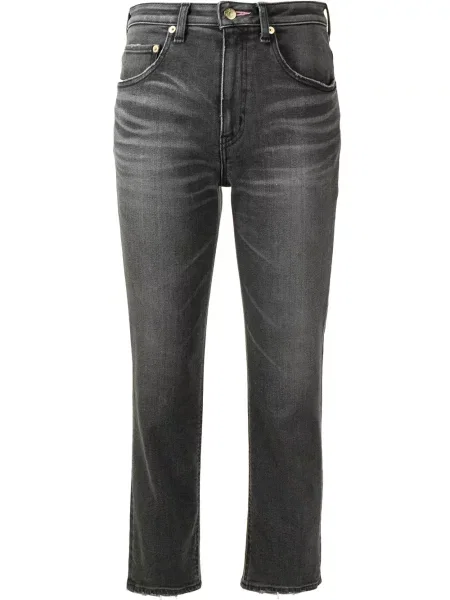 Jeansy Tu Es Mon Trésor o krotszym kroju czarne