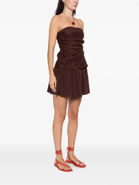 Rochie mini Faithfull The Brand de costum maro