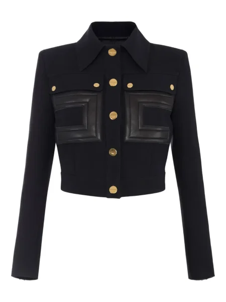 Geacă Elisabetta Franchi din crep negru